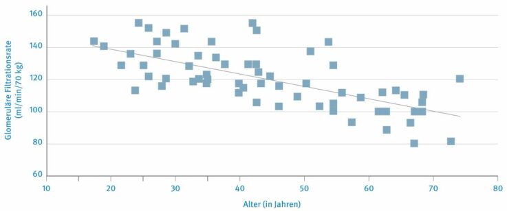 Rückgang der Nierenfunktion mit zunehmendem Alter